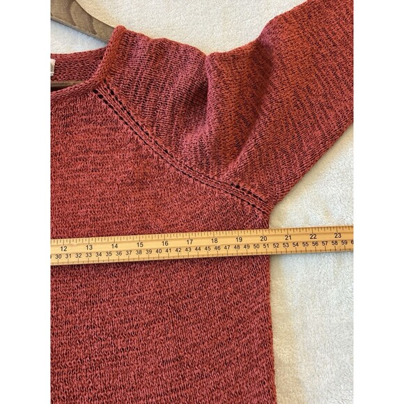 Coldwater Creek Cardigan Medium Button Textured Open Knit Autumn Fall Rust - Picture 7 of 11